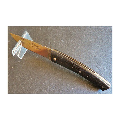 Couteau fermant "Le Thiers" système Liner-lock, plein manche en ébène
