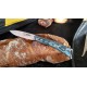 Couteau de poche 750 - Fat carbone bleu- inspiration YAMAHA