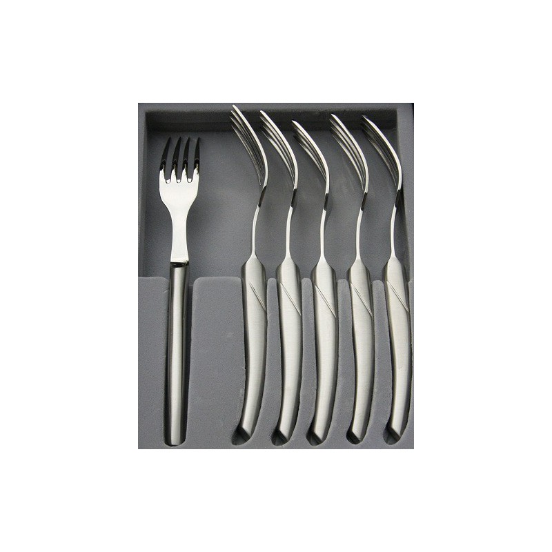 Collection Minimal fourchette de table . 6 fourchettes de table en acier inoxydable et finition brillante 